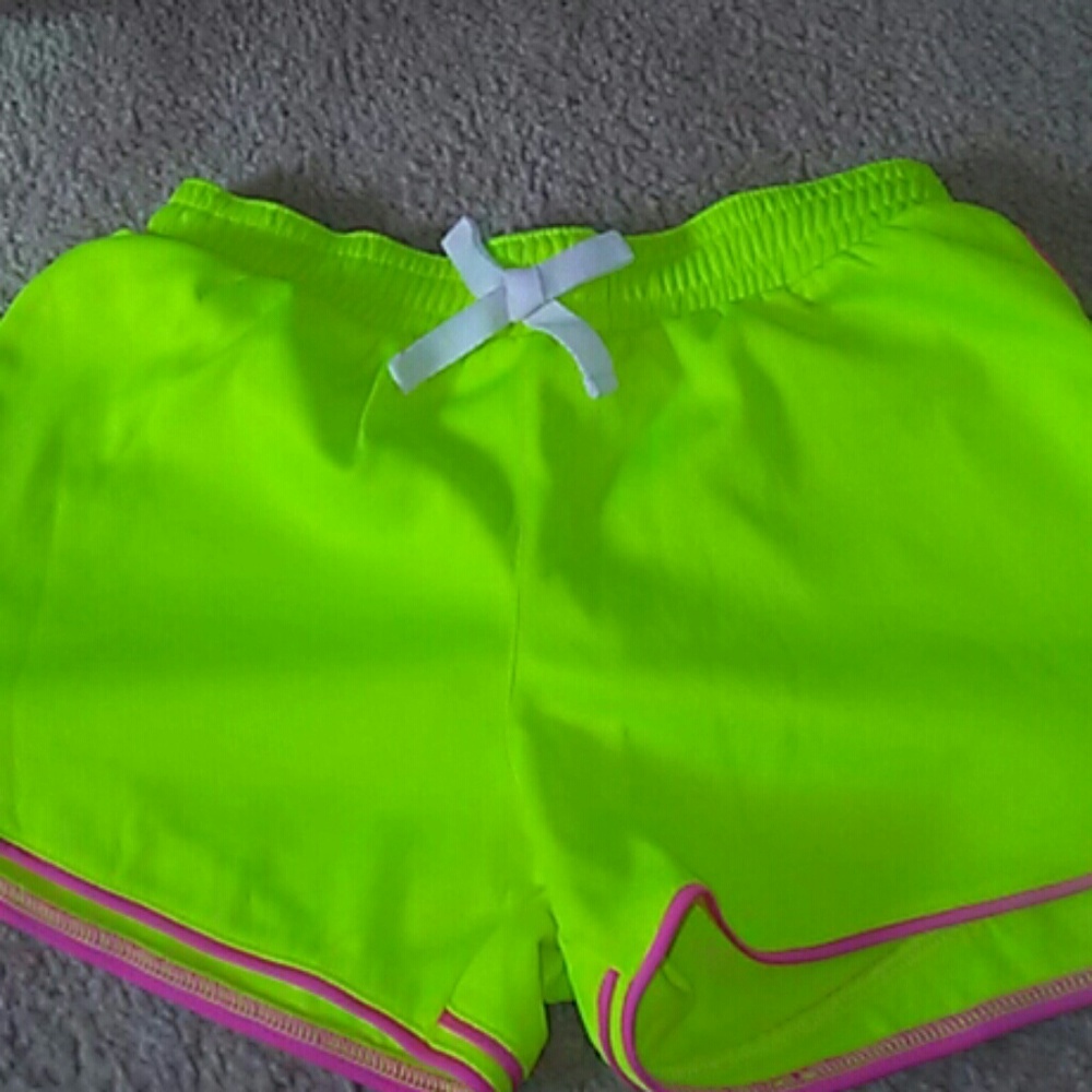 Neon yellow workout shorts